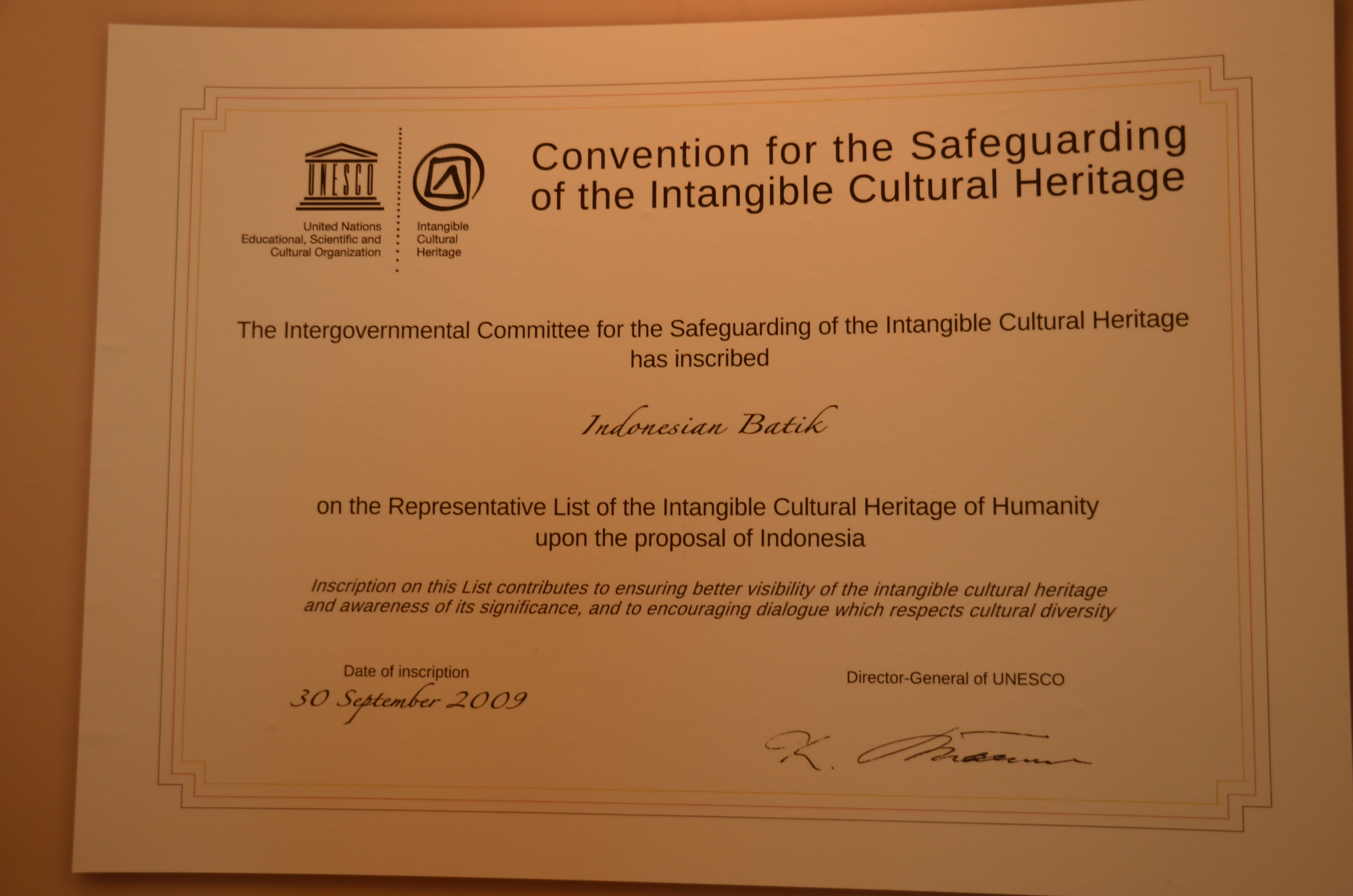UNESCO Tetapkan Batik Sebagai Warisan Budaya Dunia tak Benda